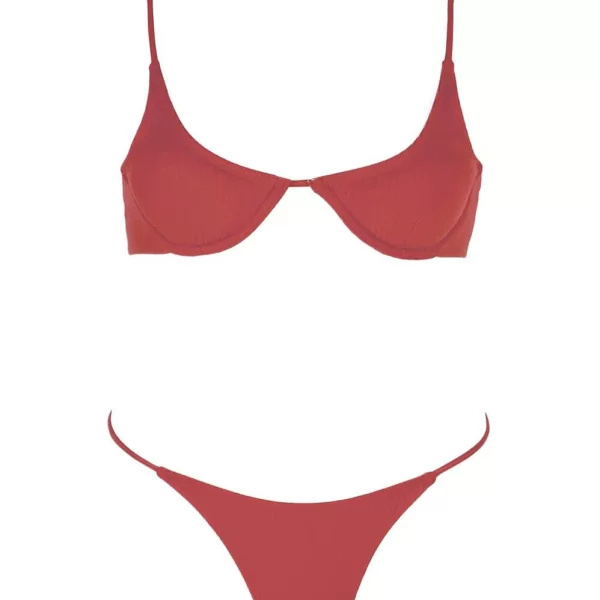 GIGI-Μαγιό Σετ Μπικίνι Ριπ Τριγωνάκι & Ψηλόμεσο - Σάπιο Μήλο