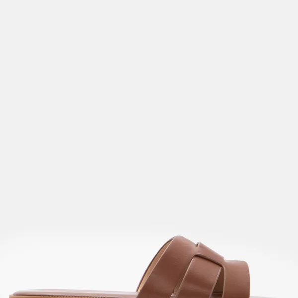 LUIGI DESIGN - Flat Σανδάλια με Ανοίγματα στο Πλάι - Καφέ