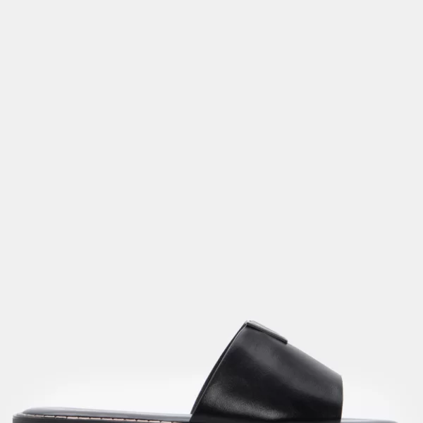 LUIGI DESIGN - Flat Σανδάλια με Λεπτομέρεια V - Μαύρο