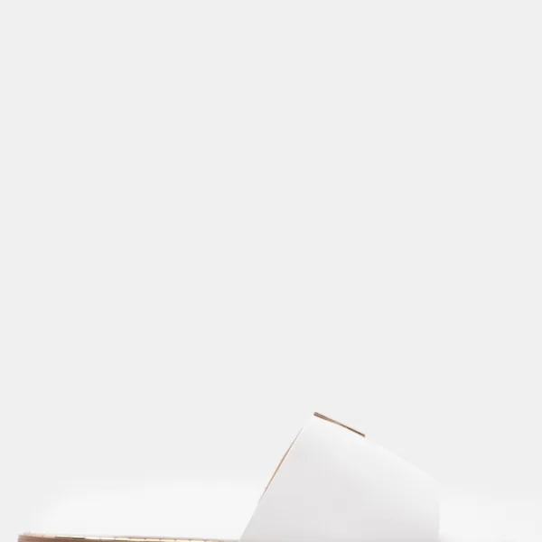 LUIGI DESIGN - Flat Σανδάλια με Λεπτομέρεια V - Λευκό