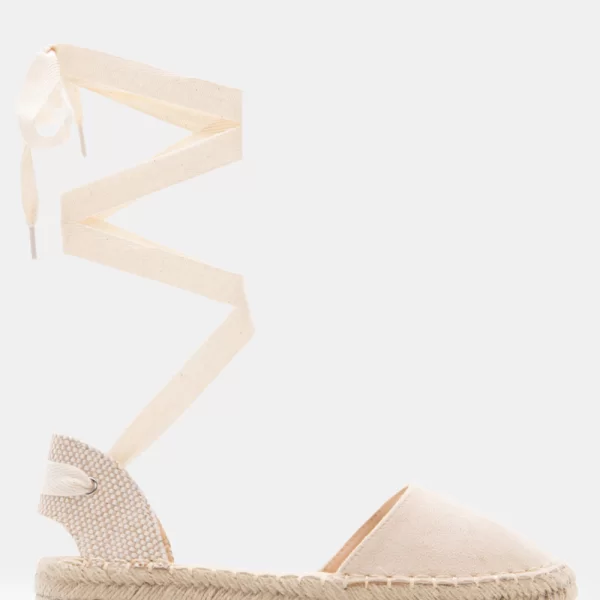 LUIGI DESIGN - Flat Εσπαντρίγιες Lace Up - Μπεζ