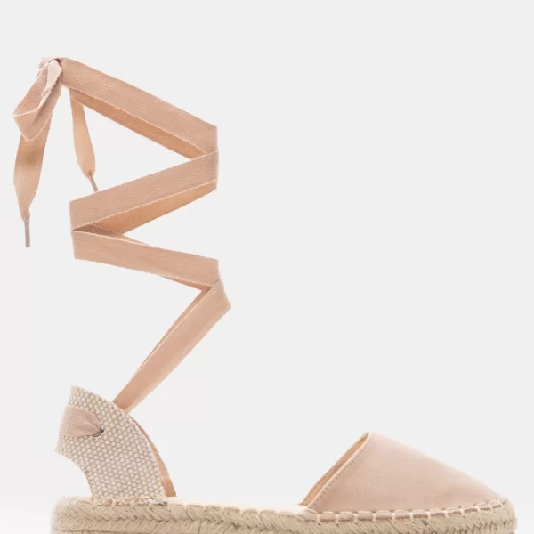 LUIGI DESIGN - Flat Εσπαντρίγιες Lace Up - Μπεζ-Σκούρο