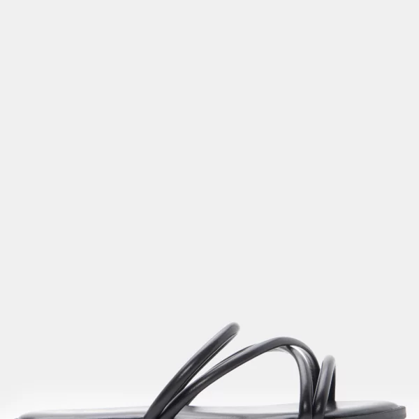 LUIGI DESIGN - Flat Σανδάλια με Λουράκια - Μαύρο