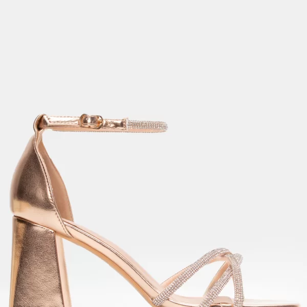 Πέδιλα με Μπαρέτα & Strass - Χαλκός