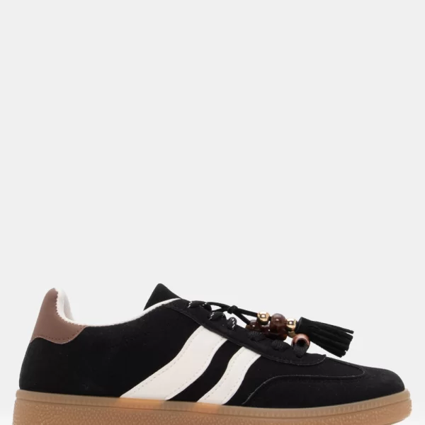 Sneakers με Διακοσμητικές Χάντρες - Μαύρο