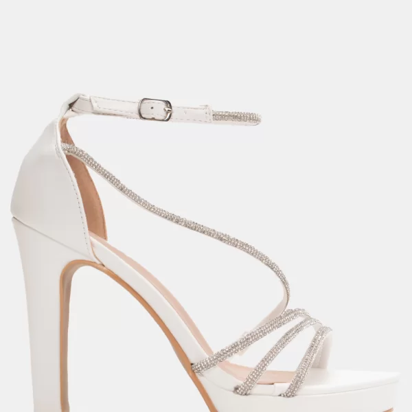 Πέδιλα με Φιάπα & Strass - Λευκό