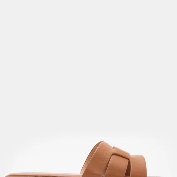 LUIGI DESIGN - Flat Σανδάλια με Ανοίγματα στο Πλάι - Κάμελ