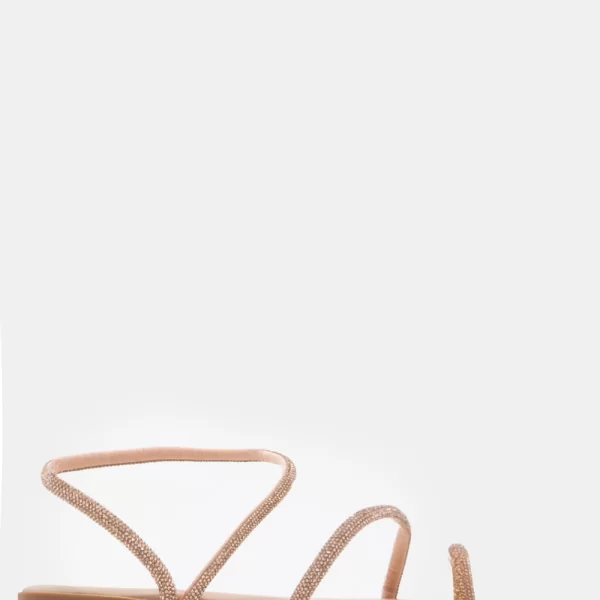 LUIGI DESIGN - Flat Σανδάλια με Λουράκια από Strass - Χαλκός