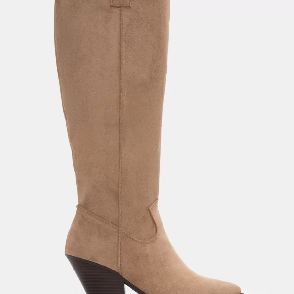 Μπότες Cowboy Μονόχρωμες - Μπεζ-Σκούρο