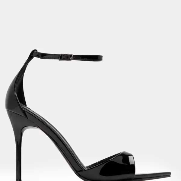 LUIGI DESIGN - Πέδιλα Μυτερά με Μπαρέτα - Μαύρο-Λουστρίνι