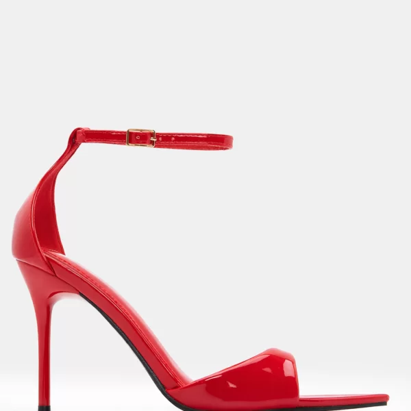 LUIGI DESIGN - Πέδιλα Μυτερά με Μπαρέτα - Κόκκινο-Λουστρίνι