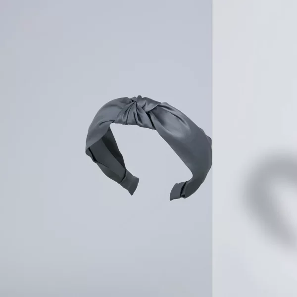 Γκρι μεταξωτή στέκα μαλλιών