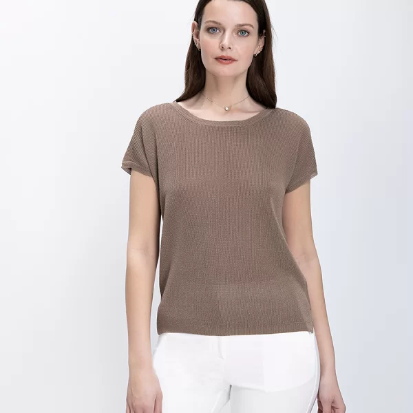 Gerald Darel Γυναικείο Πλεκτό Κανονική Γραμμή Με Κοντό Μανίκι