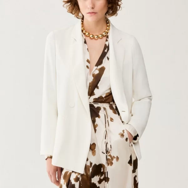 Pennyblack Γυναικείο Σακάκι Regular Fit Με Σταυρωτό Κούμπωμα Και Sable Υφή