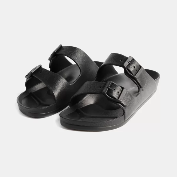 EMERSON WOMEN’S TWO-STRAP SLIDES ΜΑΥΡΟ