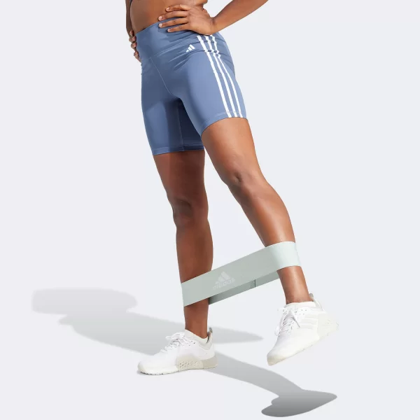 ADIDAS TRAINING ESSENTIALS 3-STRIPES HIGH-WAISTED SHORT LEGGINGS ΜΠΛΕ