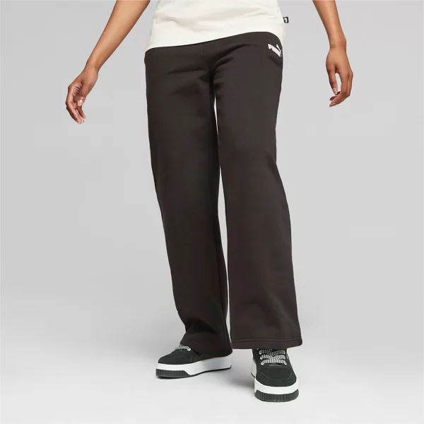 PUMA ESSENTIALS+ STRAIGHT LEG SWEATPANTS ΜΑΥΡΟ