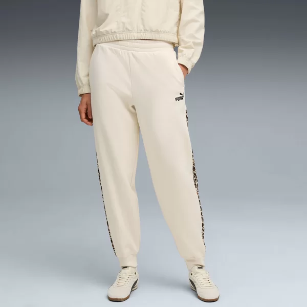 PUMA ESSENTIALS ANIMAL PRINT COMFORT HIGH-WAIST SWEATPANTS ΜΠΕΖ