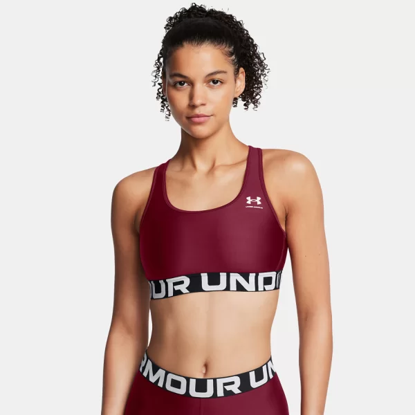 UNDER ARMOUR HEATGEAR ARMOUR MID BRANDED SPORTS BRA ΚΟΚΚΙΝΟ