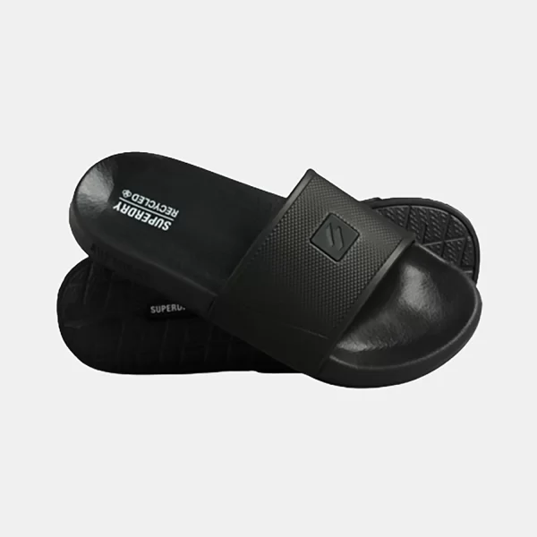 WOMEN'S SUPERDRY CODE TECH VEGAN SLIDES ΜΑΥΡΟ