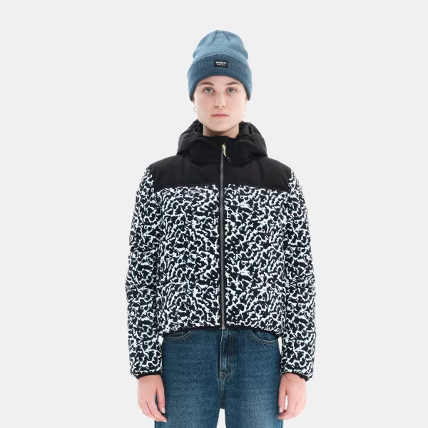 BASEHIT WOMEN'S HOODED PUFFER JACKET ΑΣΠΡΟ