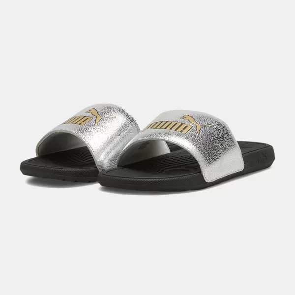 PUMA WOMEN'S COOL CAT 2.0 METALLIC SHINE SLIDES ΜΑΥΡΟ