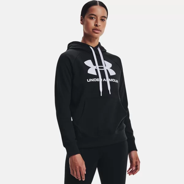 UA RIVAL FLEECE LOGO HOODIE ΜΑΥΡΟ