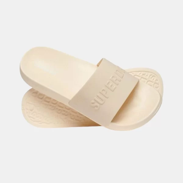 WOMEN'S SUPERDRY VEGAN LOGO POOL SLIDERS ΜΠΕΖ