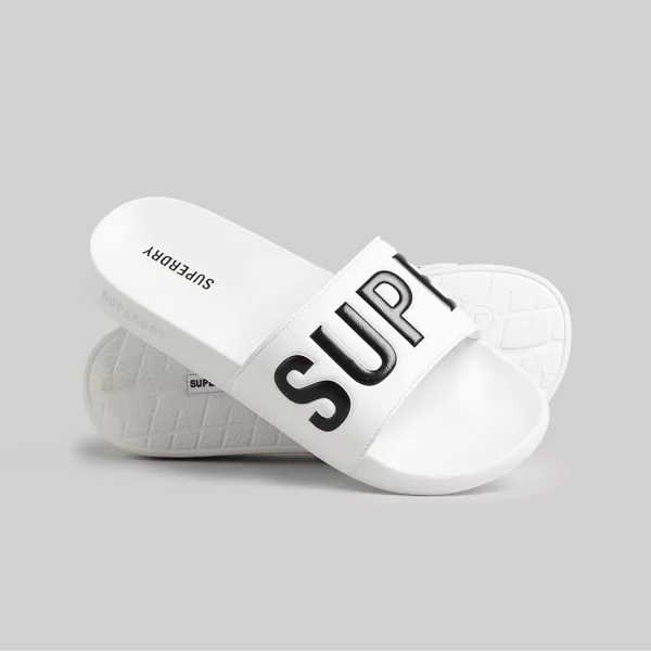 WOMEN'S SUPERDRY CORE VEGAN POOL SLIDERS ΑΣΠΡΟ