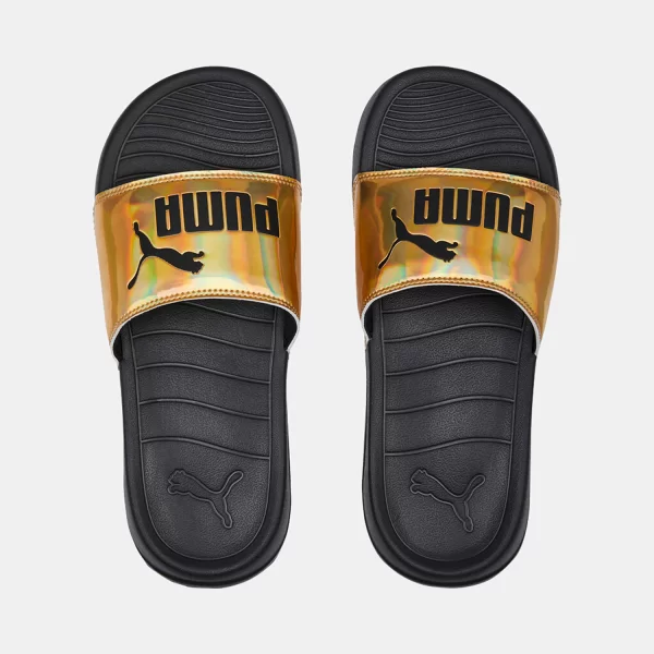 PUMA WOMEN'S POPCAT 20 IRRIDESCENT SLIDES ΜΑΥΡΟ