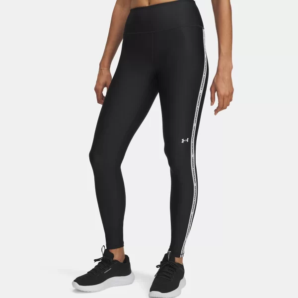 UNDER ARMOUR TECH WORDMARK TAPE LEGGINGS ΜΑΥΡΟ