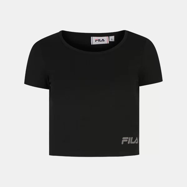 FILA WOMEN'S CROPPED T-SHIRT ΜΑΥΡΟ