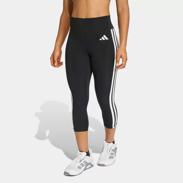 ADIDAS OPTIME ESSENTIALS WORKOUT 3-STRIPES 3/4 LEGGINGS ΜΑΥΡΟ