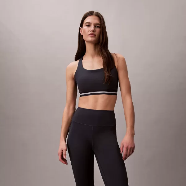 CALVIN KLEIN QUICK-DRY MEDIUM-IMPACT SPORTS BRA ΜΑΥΡΟ