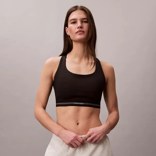 CALVIN KLEIN QUICK-DRY MEDIUM-IMPACT SPORTS BRA ΜΑΥΡΟ