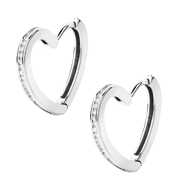 Σκουλαρίκια Heart Hoops από ασήμι 925°