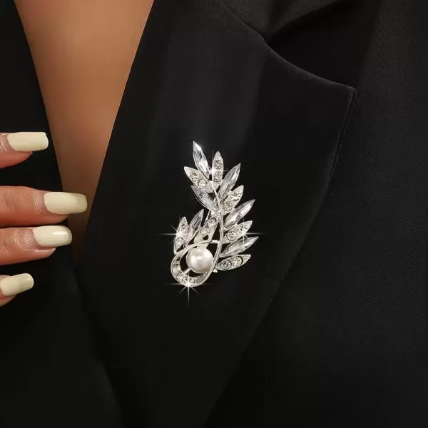 Καρφίτσα πέτου Ασημί Φυλλαράκι