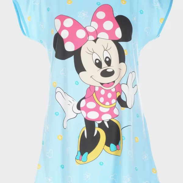 Nυχτικό γυναικείο κοντό μανίκι με μοτίβο Minnie ΣΙΕΛ