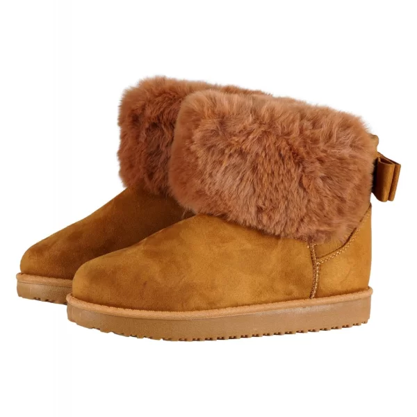 Γυναικείο suede μποτάκι εξωτερική γούνα εσωτερική επένδυση. ΚΑΜΕΛ