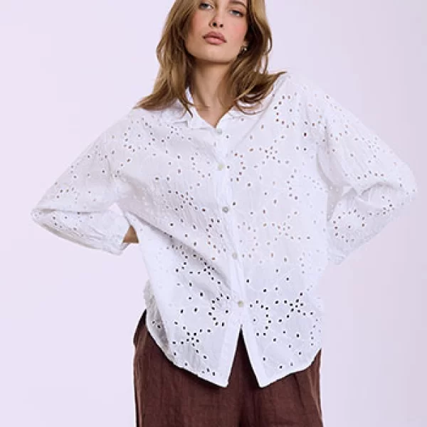 Πουκάμισο βαμβακερό διάτρητο SQ7751.3911+1