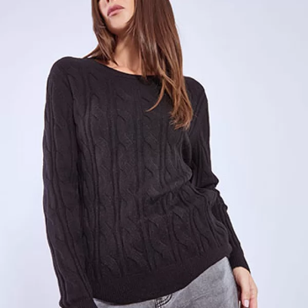 Πουλόβερ μονόχρωμο με ανάγλυφο ύφασμα WT7642.4176+1