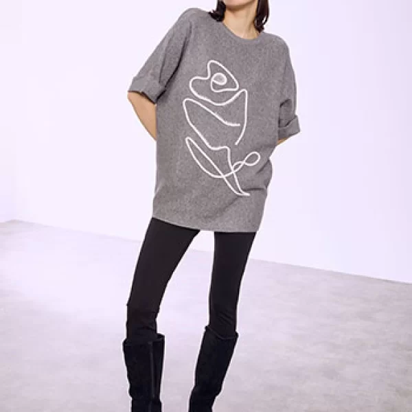 Πουλόβερ κοντομάνικο με παγιέτες SQ7642.4292+2