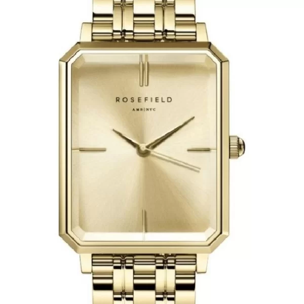 ROSEFIELD The Octagon - OCGSG-O65 Gold case with Stainless Steel Bracelet