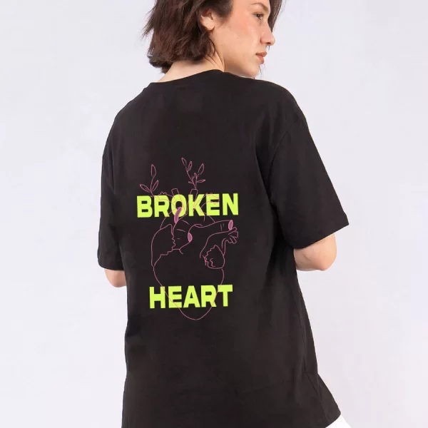 C1159 | Broken Heart - Oversized Μαύρο C1159