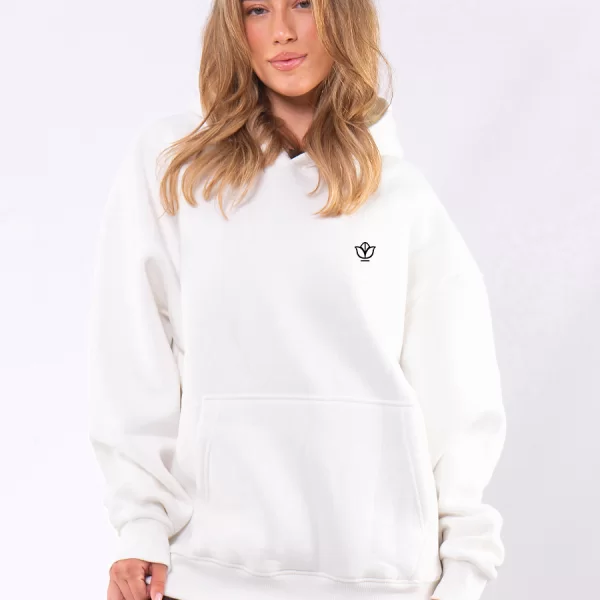 C1116 | Flower Logo 2 - Hoodie Άσπρο C1116