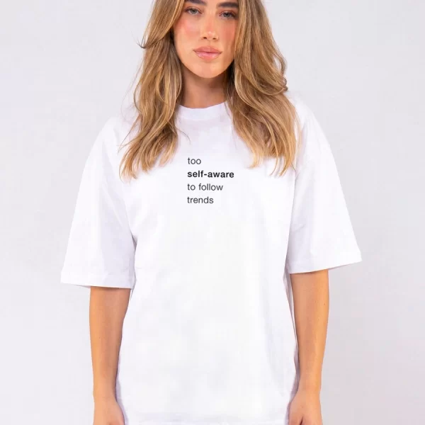 C1127 | Self Aware - Oversized Άσπρο C1127