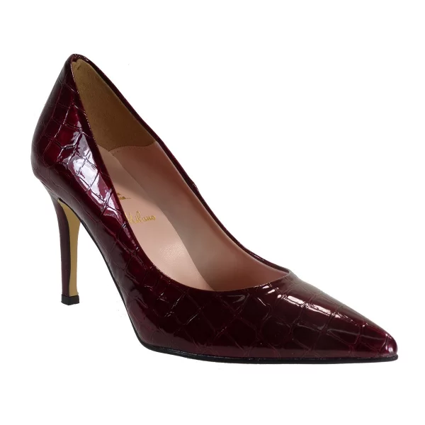 Alessandra Paggioti Γυναικεία Παπούτσια Γόβες 81001 Κόκκινο Κροκό Λουστρίνι