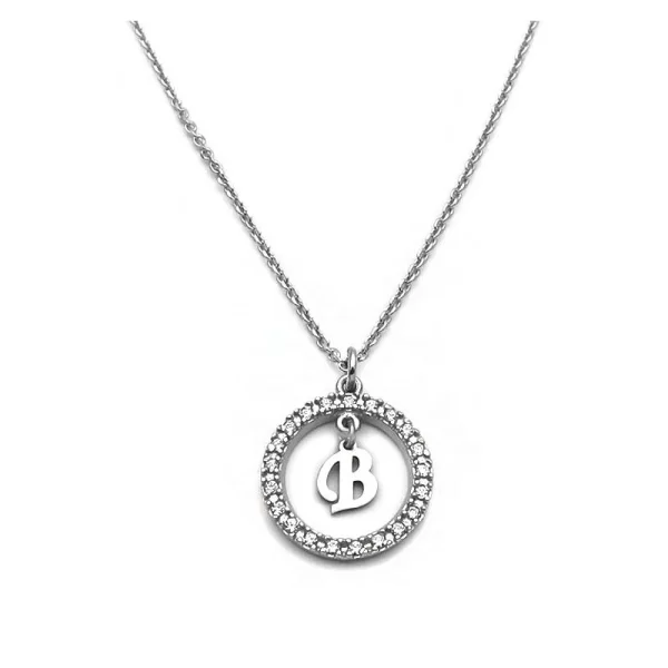 Μονόγραμμα Β με αλυσίδα ασημένιο MO115