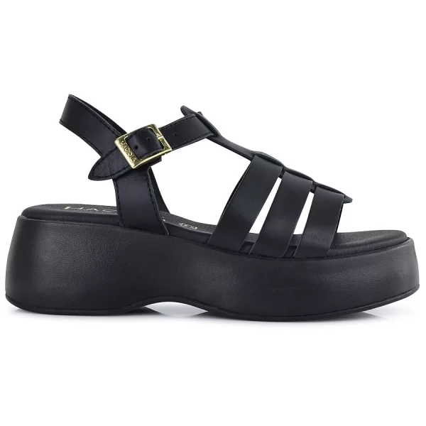 Μαύρη δερμάτινη πλατφόρμα 331-4333