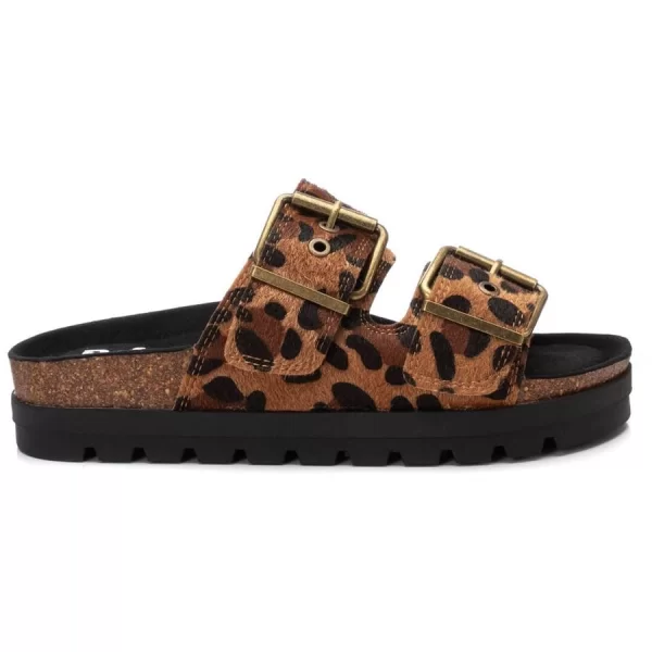 Refresh καμελ animal print σανδάλι 172862